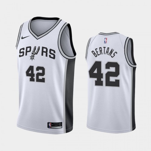 Men's San Antonio Spurs #42 Davis Bertans White 2019 season Association Jersey