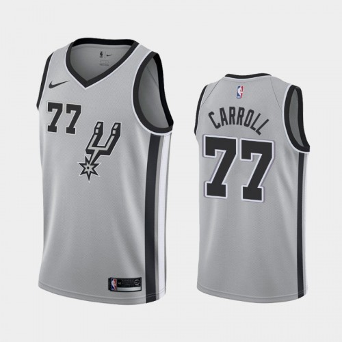 Men's San Antonio Spurs #77 DeMarre Carroll Gray 2019 season Statement Jersey