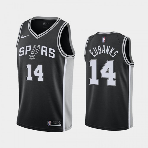 Men's San Antonio Spurs #14 Drew Eubanks Black 18-19 Icon Jersey