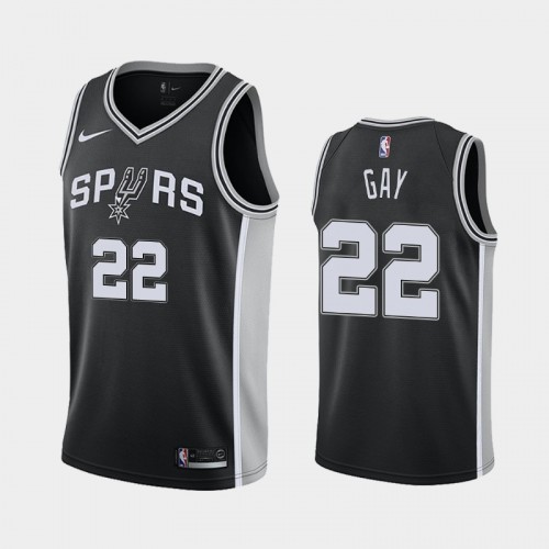 Men's San Antonio Spurs #22 Rudy Gay Black 2018-19 Icon Jersey