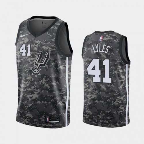 Men's San Antonio Spurs #41 Trey Lyles Camo 2019 season City Jersey