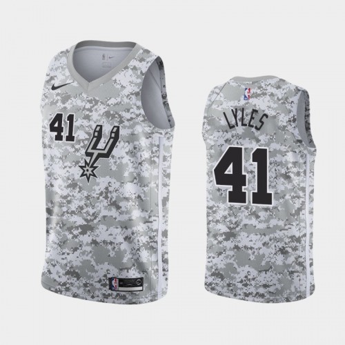 Men's San Antonio Spurs Trey Lyles #41 Camo 2019-20 Earned Jersey