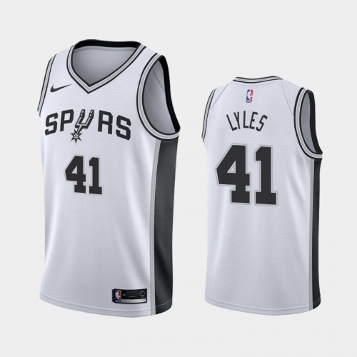 Men's San Antonio Spurs Trey Lyles #41 White 2019-20 Association Jersey