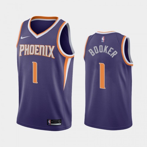 Men's Phoenix Suns #1 Devin Booker Purple 2018-19 Icon Jersey