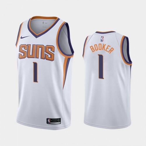 Men's Phoenix Suns #1 Devin Booker White 2019 season Association Jersey