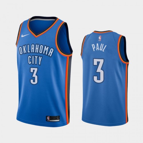 Men's Oklahoma City Thunder Chris Paul #3 Blue 2019-20 Icon Jersey