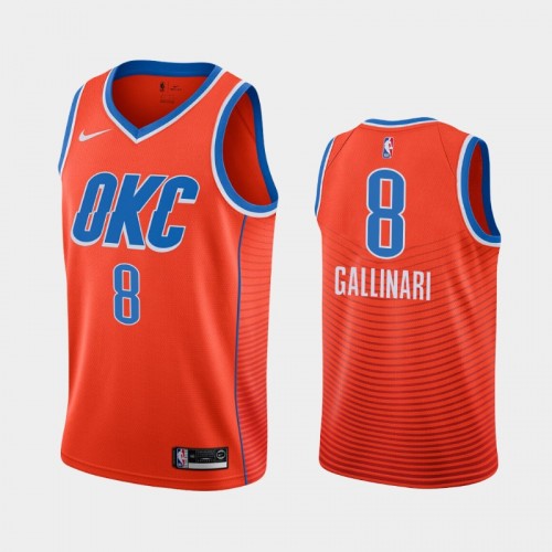 Men's Oklahoma City Thunder #8 Danilo Gallinari Orange 2019 season Statement Jersey