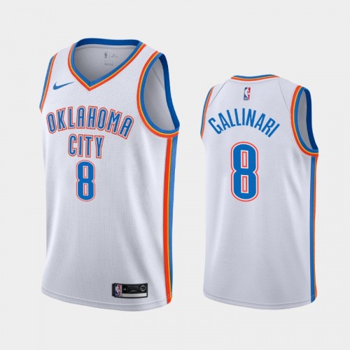 Men's Oklahoma City Thunder #8 Danilo Gallinari White 2020 season Association Jersey