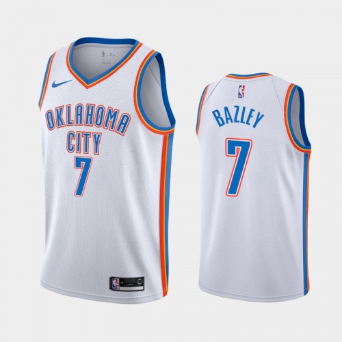 Men's Oklahoma City Thunder #7 Darius Bazley White 2020 season Association Jersey