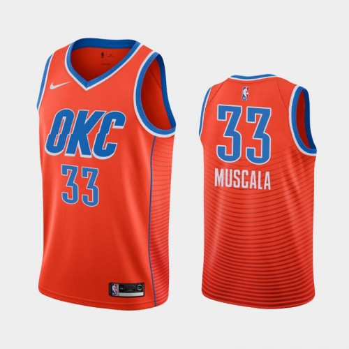 Men's Oklahoma City Thunder #33 Mike Muscala Orange 2019 season Statement Jersey