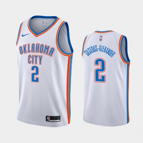 Men's Oklahoma City Thunder #2 Shai Gilgeous-Alexander White 2020 season Association Jersey