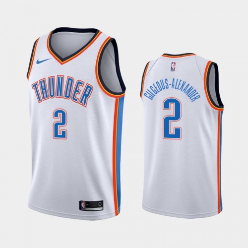 Men's Oklahoma City Thunder #2 Shai Gilgeous-Alexander White 2019 season Association Jersey