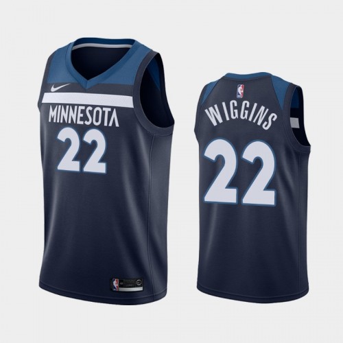 Men's Minnesota Timberwolves #22 Andrew Wiggins Navy 2019 season Icon Jersey