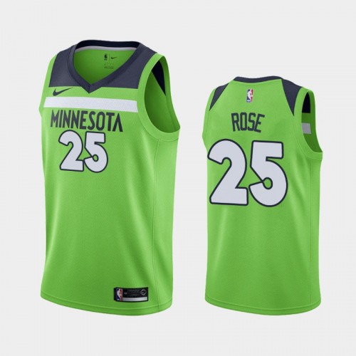 Men's Minnesota Timberwolves #25 Derrick Rose Green 2018-19 Statement Jersey