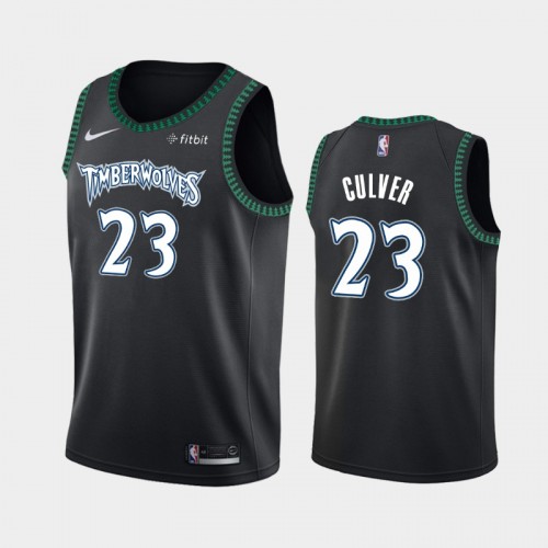 Men's Minnesota Timberwolves #23 Jarrett Culver Black 30th Season Classic Jersey