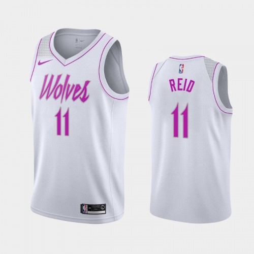 Men's Minnesota Timberwolves #11 Naz Reid White 2019 season Earned Jersey