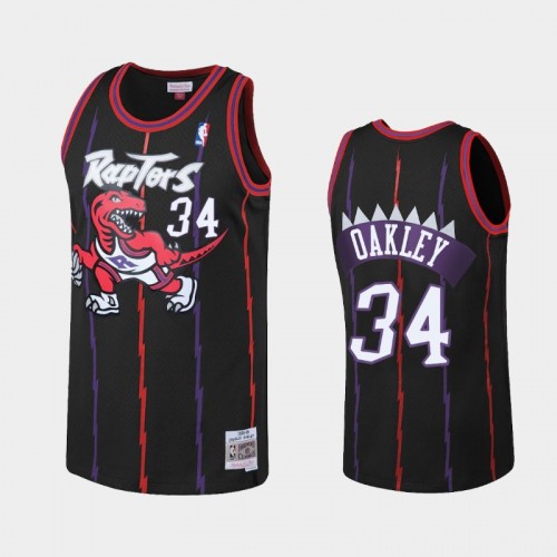 Toronto Raptors #34 Charles Oakley Black Reload Hardwood Classics Jersey