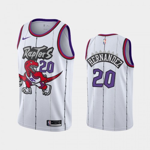 Men's Toronto Raptors #20 Dewan Hernandez White Hardwood Classics Jersey