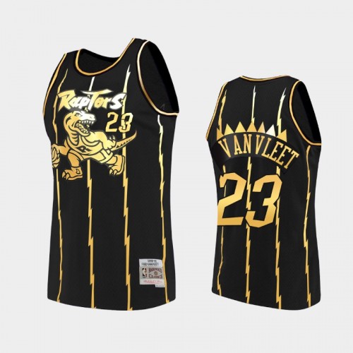 Toronto Raptors #23 Fred VanVleet Black 2021 Golden Edition Hardwood Classics Limited Allocation Jersey