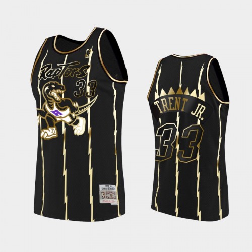 Men's Toronto Raptors #33 Gary Trent Jr. Black Golden Edition HWC Jersey