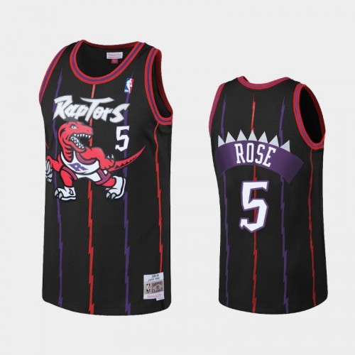 Toronto Raptors #5 Jalen Rose Black Reload Hardwood Classics Jersey