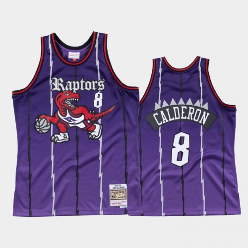 Toronto Raptors #8 Jose Calderon Purple Old English Faded Jersey