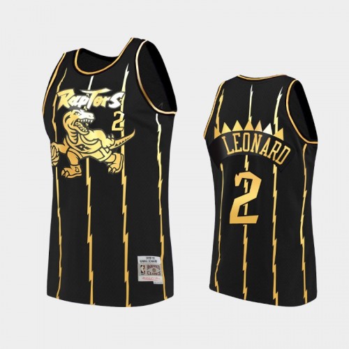 Toronto Raptors #2 Kawhi Leonard Black 2021 Golden Edition Hardwood Classics Limited Allocation Jersey