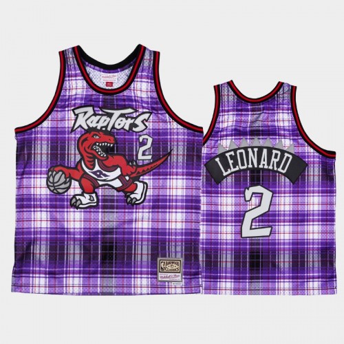 Men's Toronto Raptors #2 Kawhi Leonard Purple Private School Hardwood Classics Jersey