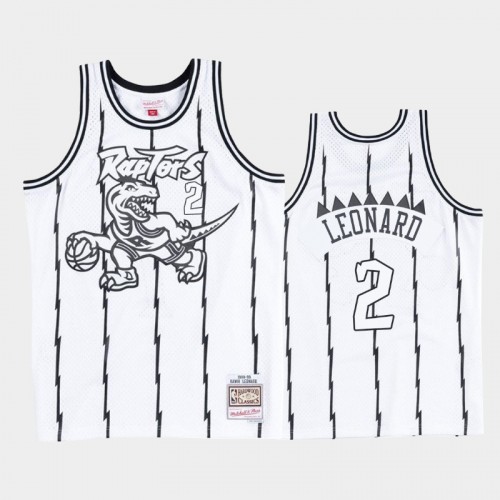 Toronto Raptors #2 Kawhi Leonard White Black Concord Collection Hardwood Classics Jersey