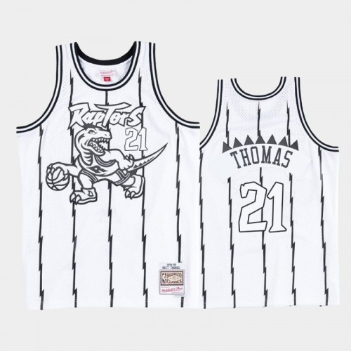 Toronto Raptors #21 Matt Thomas White Black Concord Collection Hardwood Classics Jersey
