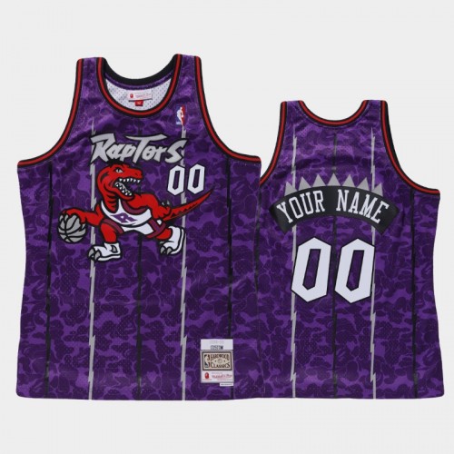 Men's Toronto Raptors Purple BAPE X Mitchell Personalized Classic Jersey