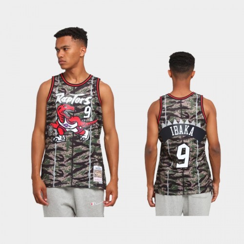 Toronto Raptors #9 Serge Ibaka Green Tiger Camo Limited Jersey