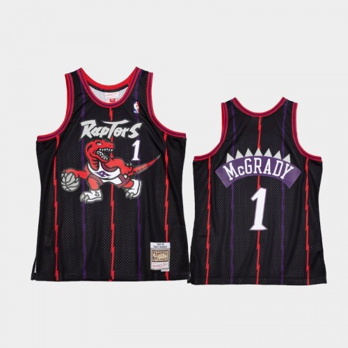 Men's Toronto Raptors #1 Tracy McGrady Black 1998-99 Reload 2.0 Jersey