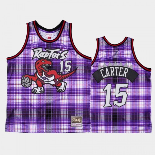 Men's Toronto Raptors #15 Vince Carter Purple Private School Hardwood Classics Jersey