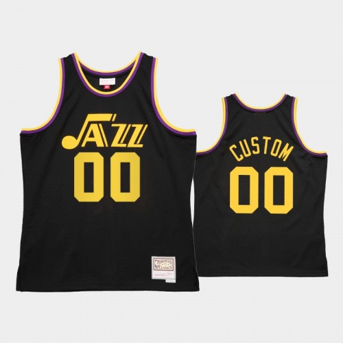 Men's Utah Jazz #00 Custom Black Reload 2.0 Jersey