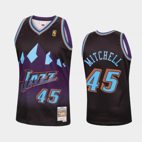 Utah Jazz #45 Donovan Mitchell Black Reload Hardwood Classics Jersey