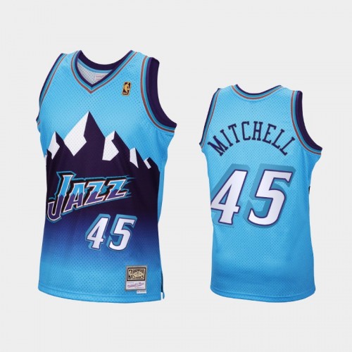 Utah Jazz #45 Donovan Mitchell Blue Reload Hardwood Classics Jersey