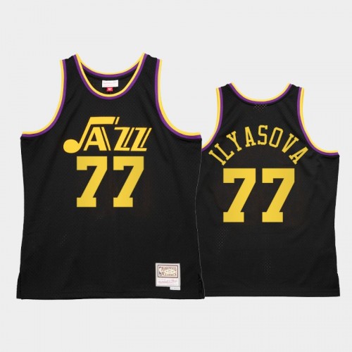 Men's Utah Jazz #77 Ersan Ilyasova Black Reload 2.0 Jersey