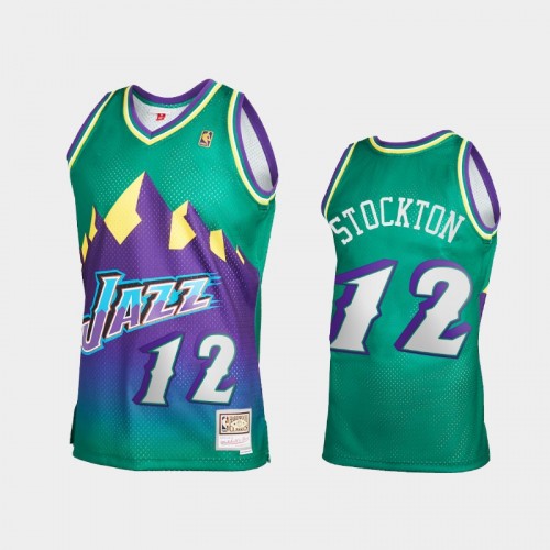 Men's Utah Jazz #12 John Stockton Green Reload 2.0 Jersey