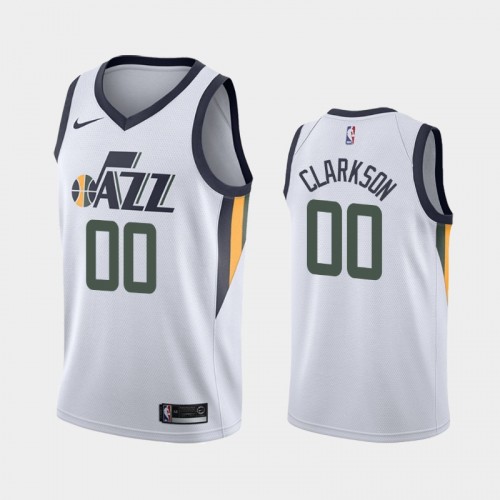 Men's Utah Jazz #00 Jordan Clarkson White 2019-20 Association Jersey