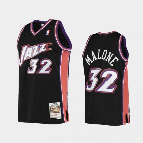Utah Jazz #32 Karl Malone Black 1998-99 Hardwood Classics Jersey