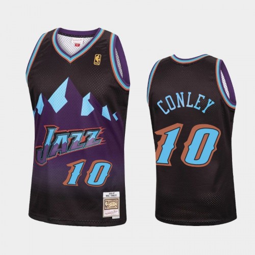 Utah Jazz #10 Mike Conley Black Reload Hardwood Classics Jersey