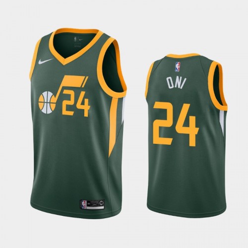 Men's Utah Jazz #24 Miye Oni Green Earned Jersey - 2019 NBA Draft