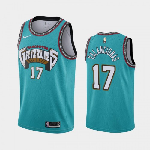 Men's 2019-20 Memphis Grizzlies #17 Jonas Valanciunas Teal 25th Season Classic Jersey