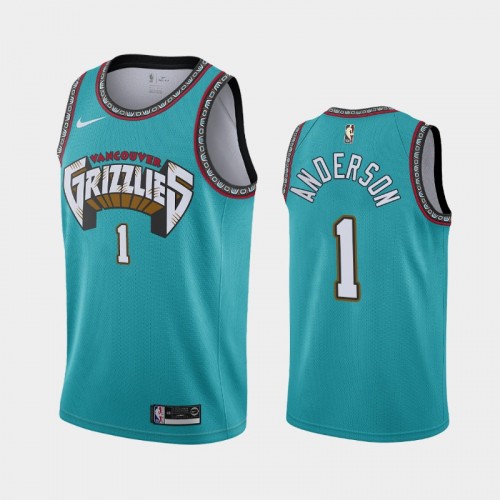 Men's 2019-20 Memphis Grizzlies #1 Kyle Anderson Teal 25th Season Classic Jersey