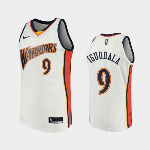 Men's Golden State Warriors #9 Andre Iguodala White Throwback We Believe Jersey