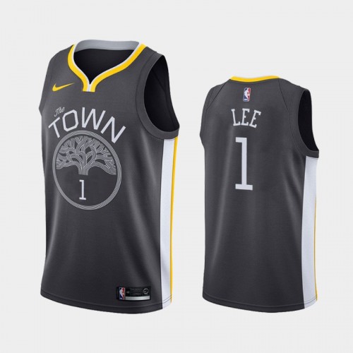 Men's Golden State Warriors #1 Damion Lee Black Statement Jersey