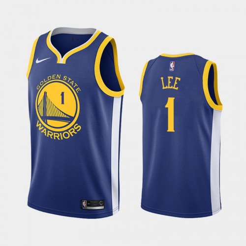 Men's Golden State Warriors #1 Damion Lee Blue Icon Jersey