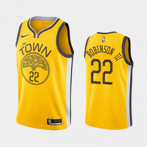 Men's Golden State Warriors Glenn Robinson III #22 Yellow 2019-20 Earned Jersey