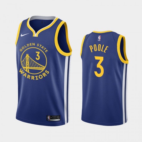 Men's Golden State Warriors Jordan Poole #3 Royal Icon New Uniform Jersey